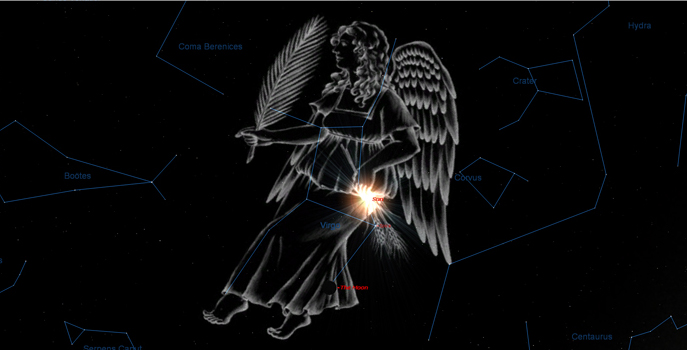 Virgo, clothed with the sun, and the moon under her feet
