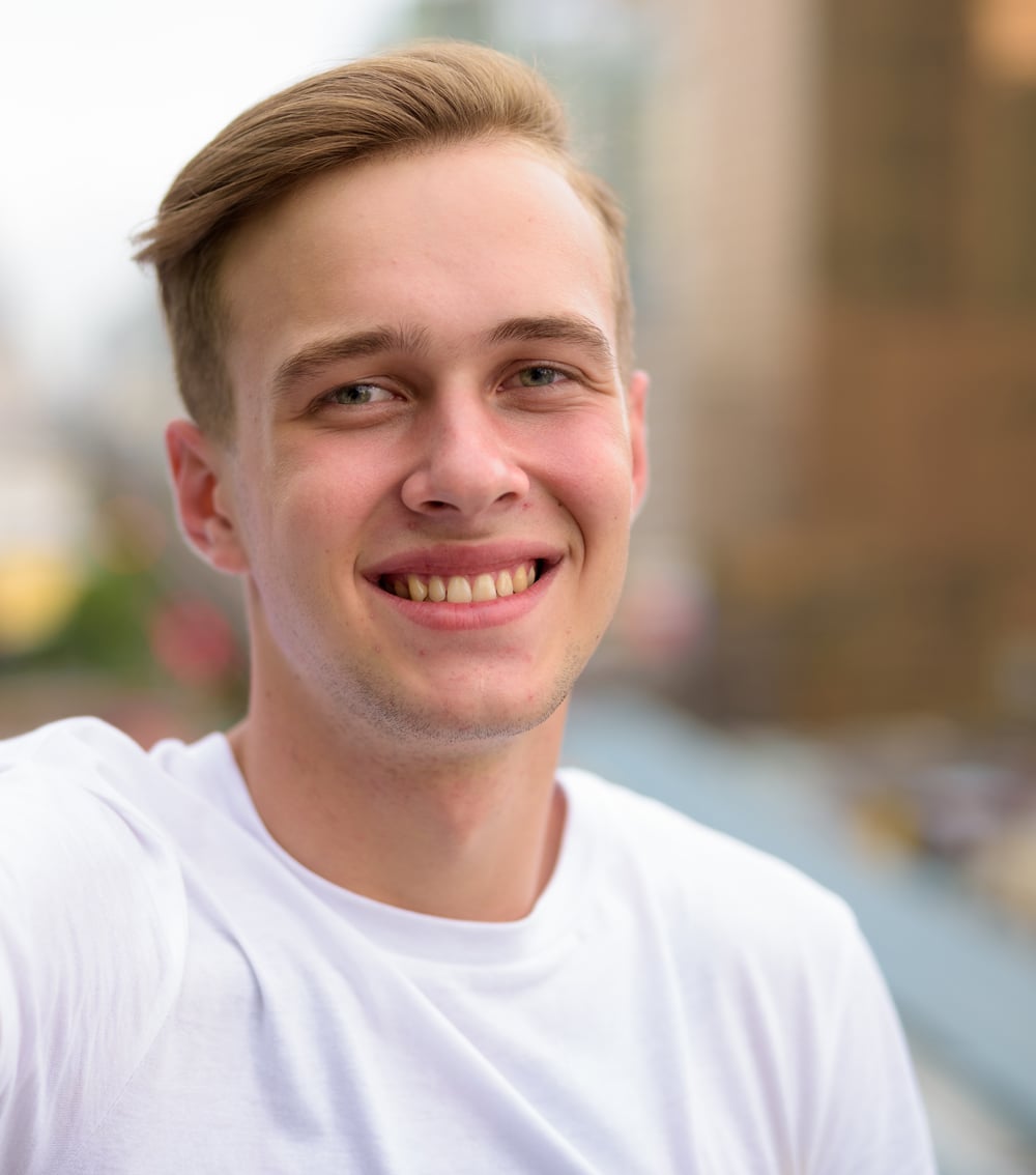 close up teen boy