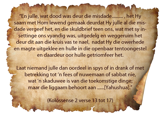 Kolossense 2 verse 13 tot 17