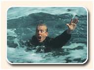 man struggling in the water