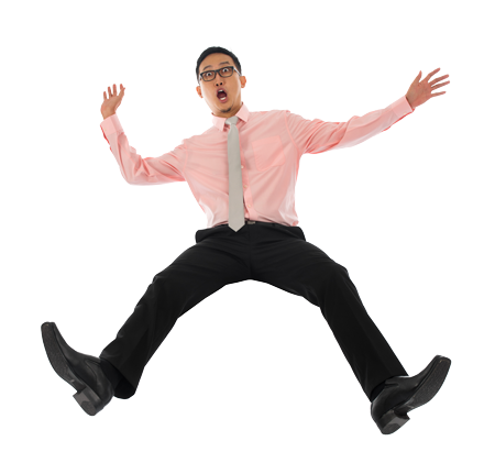 padání dozadu