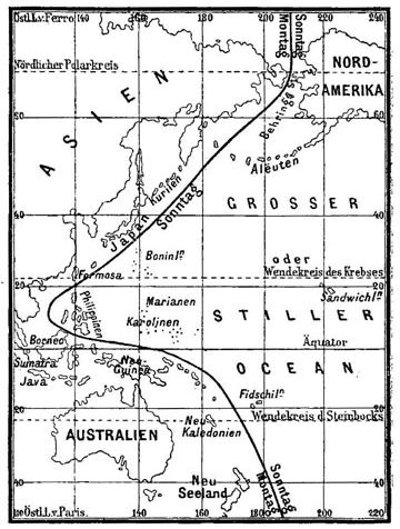 1888 depiction of the International Date Line