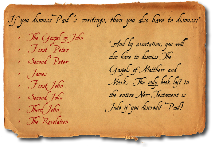 list of books that must be dismissed if one rejects the inspiration of Paul