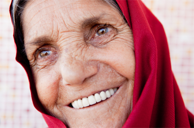 elderly woman smiling