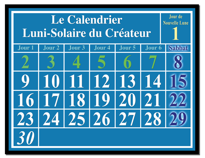 Le calendrier luni-solaire du créateur