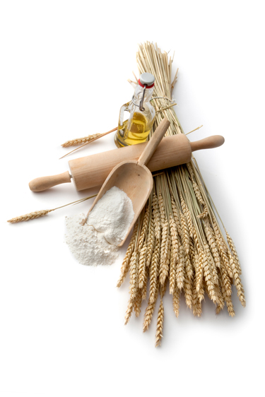 trigo, flores, aceite