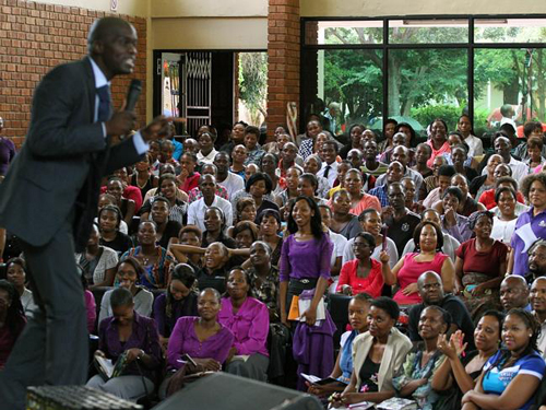 preacher in front of congregation