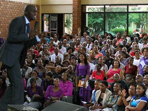 preacher in front of congregation