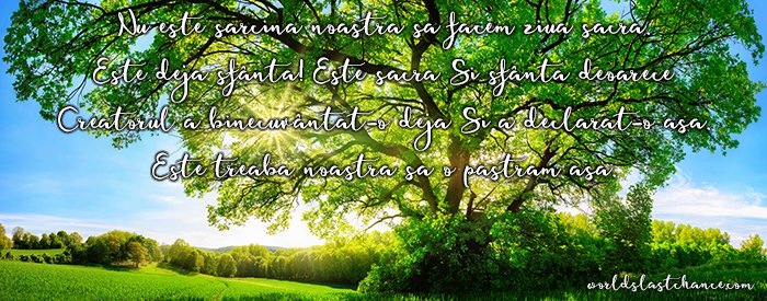 Sabatul este sfânt