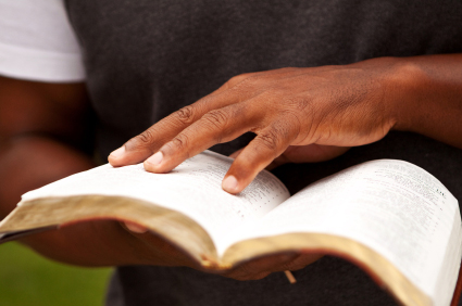 man studying Bible