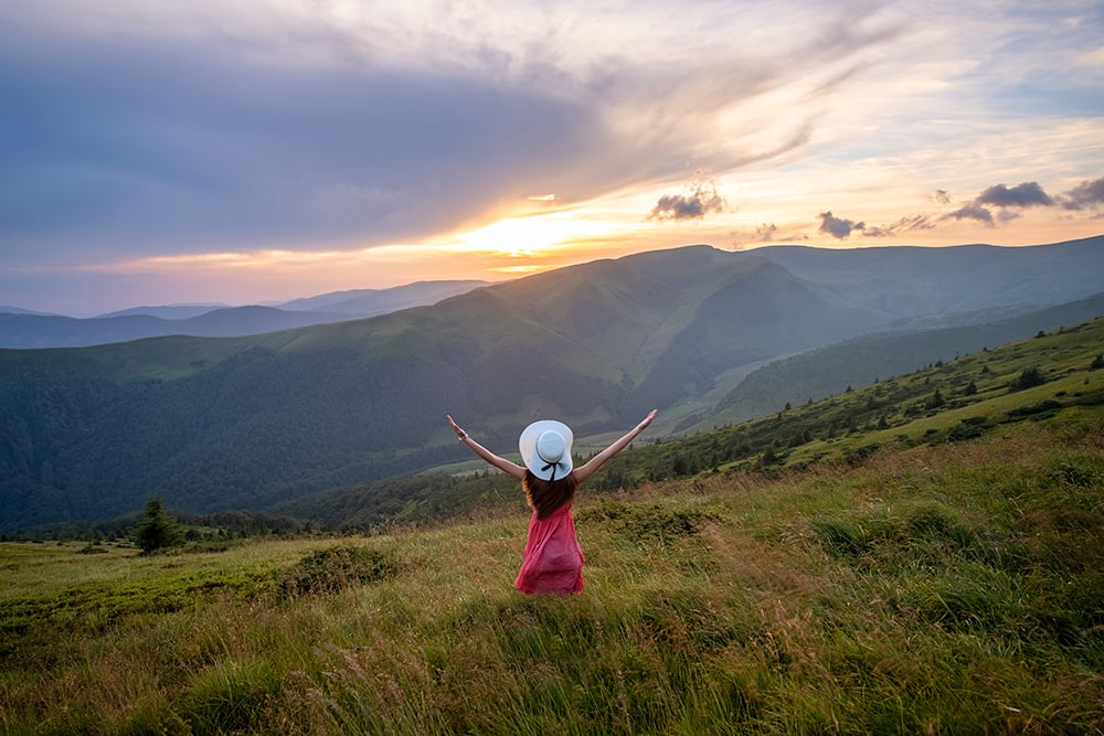 woman praising