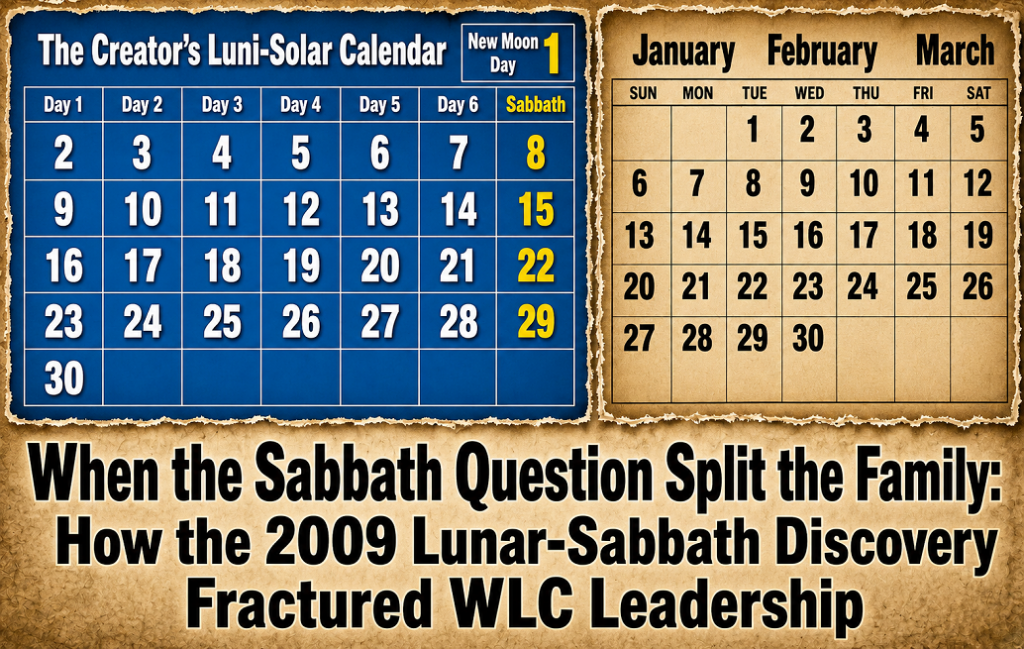 When the Sabbath Question Split the Family: How the 2009 Lunar-Sabbath Discovery Fractured WLC Leadership