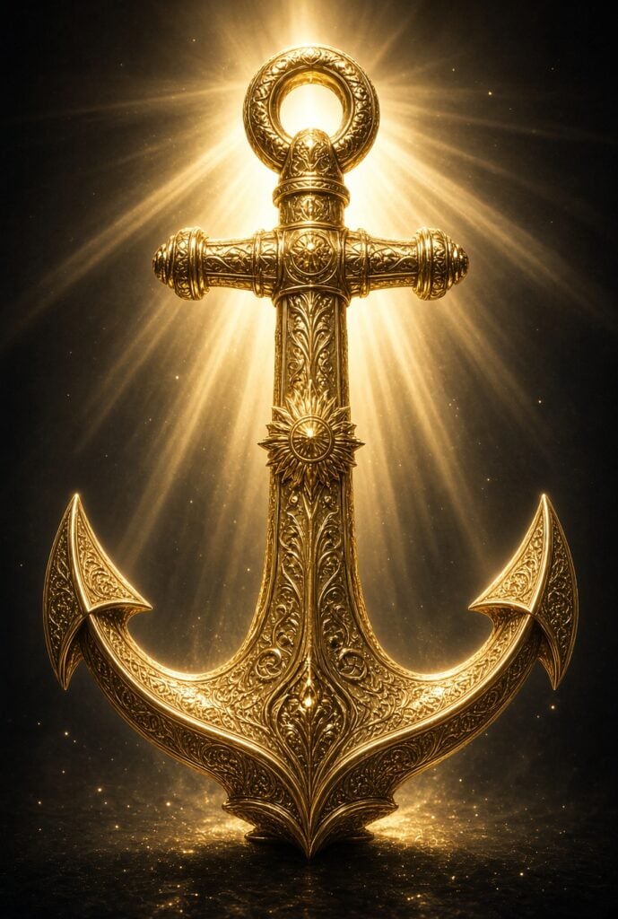Large golden anchor