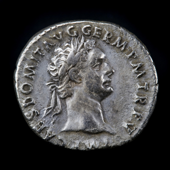 A denarius with the Roman emperor's image and superscription upon it