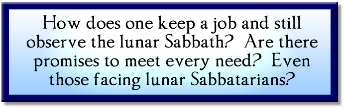 how to keep a job and still observe the lunar sabbath