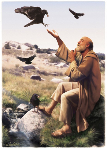 Elijah being fed by birds