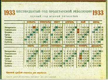 Soviet Calendar