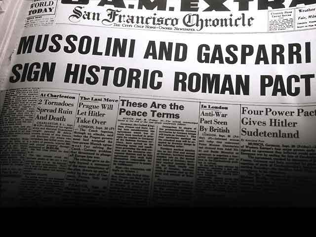 mussolini and gasparri newspaper
