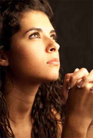 young woman praying