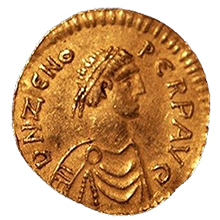 Medalie de aur a împăratului Zeno (474-491)