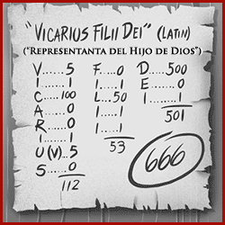 Vicarius Filii Dei = 666