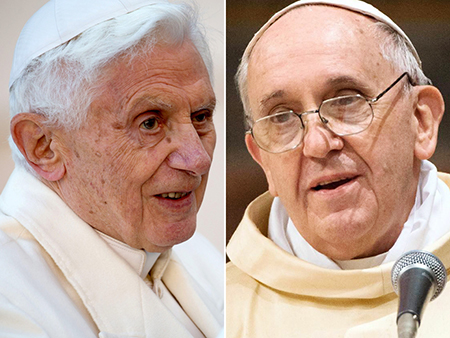 Papež Benedikt XVI. (7. Král) a papež Francis I (8. Král)
