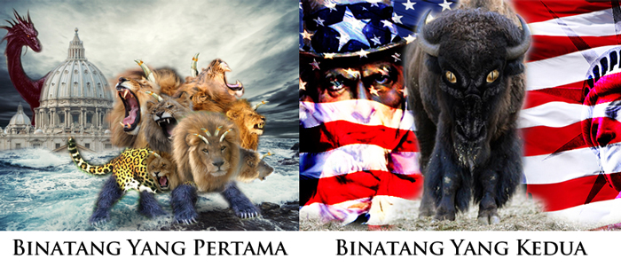 Wahyu 13: Pertama Binatang (Roma) dan Kedua Binatang (USA)