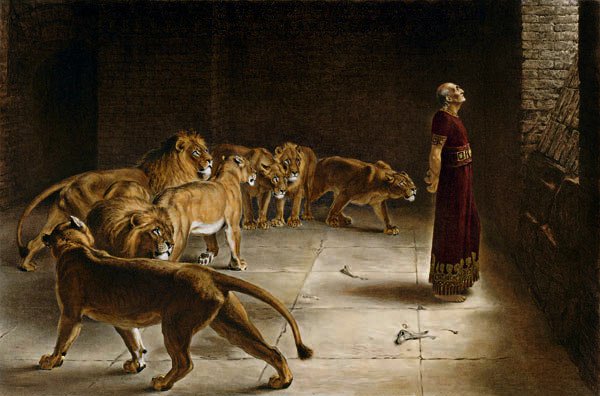 Daniel dans la fosse aux lions, Briton Rivière (1890)