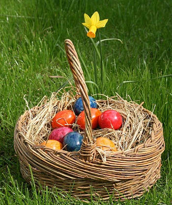 Easter (Ishtar) Eggs in a basket