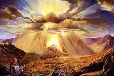 Moses and the children of Israel at Mt. Sinai
