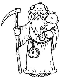 father time (saturn) and baby new year