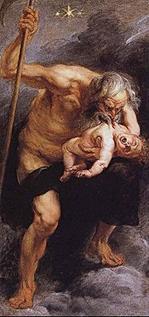 Kronos devouring his son by Peter Paul Rubens. Notice the scythe in Kronos’ right hand.