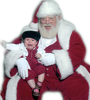 Santa Claus and crying child