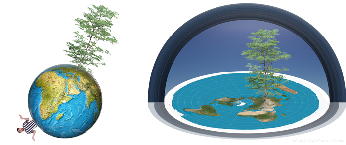 Flat Earth compared to Globe (Daniel 4 - Nebuchadnezzar's Dream)