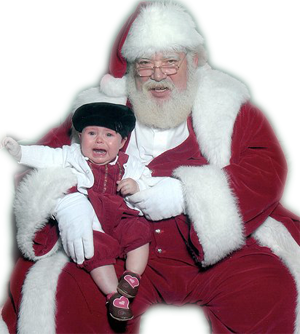 Santa Claus and crying child