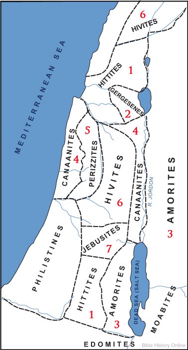 Nações Canaanitas (Gigantes / Nefilins) Antes da Invasão Israelita