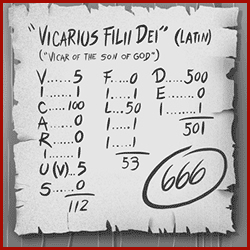 666 - vicarius filii dei