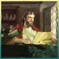 prophet writing on scroll