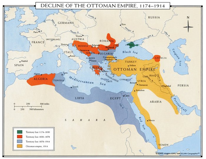 decline of the Ottoman Empire, 1174-1914