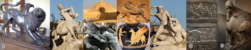 historical depictions of chimeras, giants, and nephilim