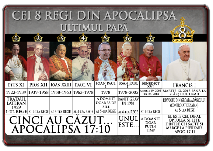 Cei 8 Regi din Apocalipsa 17;Francisc I=al 8-lea Rege, ultimul papă
