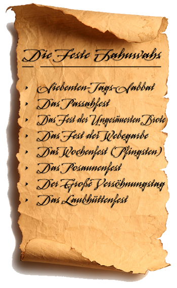 Liste der Feste aus Levitikus 23