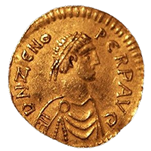 Un trémissis (monnaie d’or) de l'empereur Zénon (474-491)