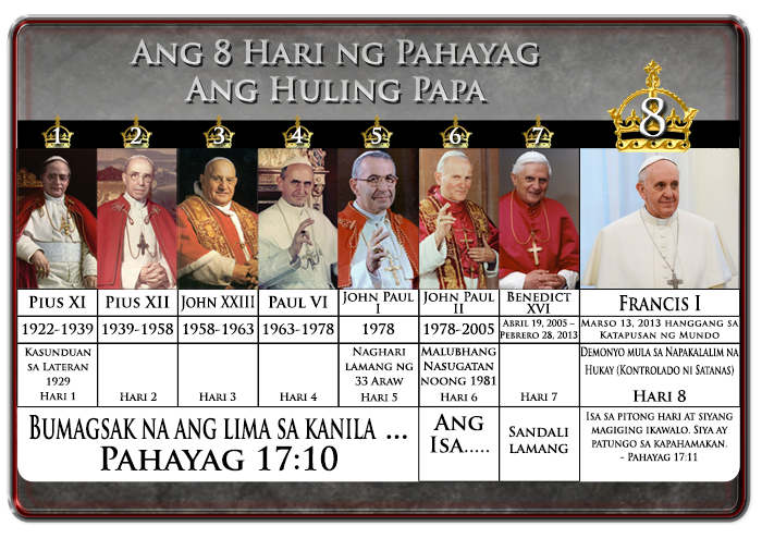 8 Hari ng Pahayag 17; Francis I = Ikawalong Hari, ang huling papa