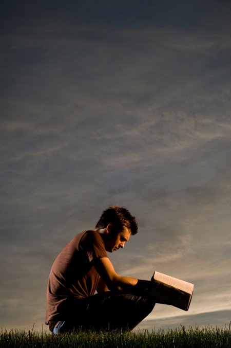 man studying the Bible