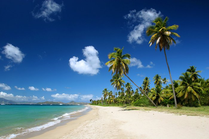 The island of Nevis in the Caribbean