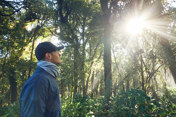 guy in the woods