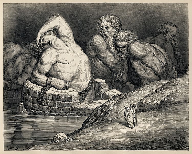 لوحة رقم ٦٥ لجوستاف دور دانتي أليغيري عن الجبابرة في الجحيم