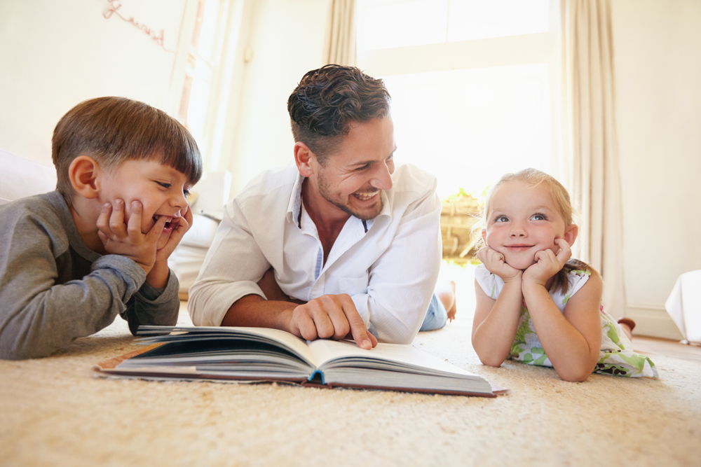 father with two kids