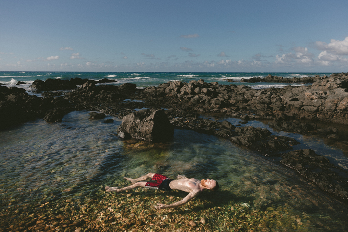 man in water